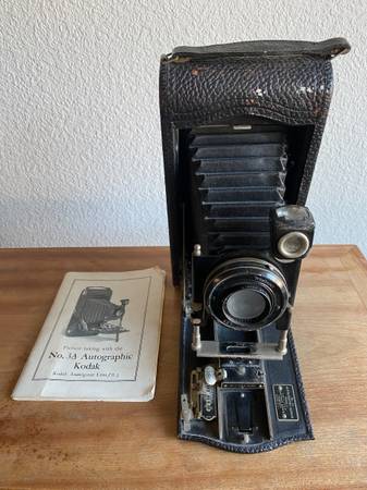 Antique Kodak No.3A Autographic Camera with original manual 1