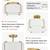 Brushed gold and fabric drum shade flush mount ceiling light 5 thumbnail