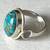 Signed Blue Copper Turquoise Sterling Silver Ring Size 7 3/4 - Beauty! 2 thumbnail