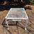 Vintage mid century modern white steel patio end table 2 thumbnail