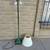 Beautiful antique brass and faux Jade floor lamp. 7 thumbnail
