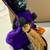 ANNALEE HALLOWEEN CAT IN PURPLE WITH BROOM AND MOUSE  CARRYING ORANGE 3 thumbnail
