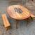 Rustic patio set table with benches cowboy horse outdoor furniture 6 thumbnail