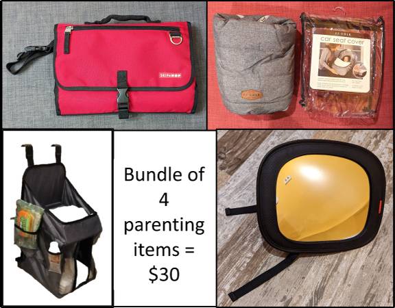Bundle of 4 gently used baby/parent gear items 1