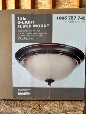 New Still In Box 13 Inch 2 Light Bulb Interior Flush Mount Light 1