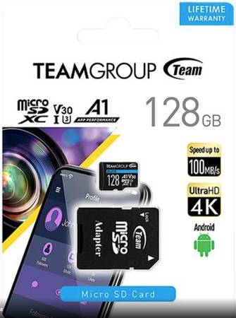 Team Group 128GB Elite microSDXC 4K Memory Card w/ Adapter 1