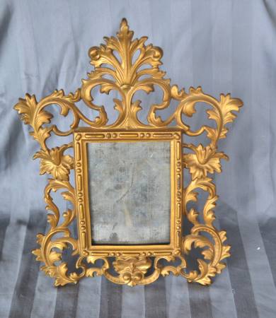 Vintage Rococo Style Cast Metal Easel Style Picture Frame 1