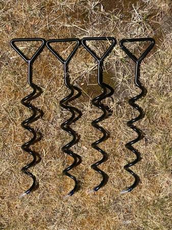 SkyBound Trampoline Corkscrew Anchor Kit (Set of 4) - NIB 1