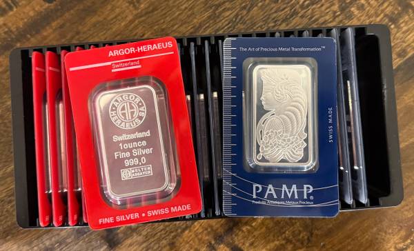 Argor-Heraeus & PAMP Suisse Lady Fortuna 1 Ounce Silver Bars - 70 Total - Bullio 1