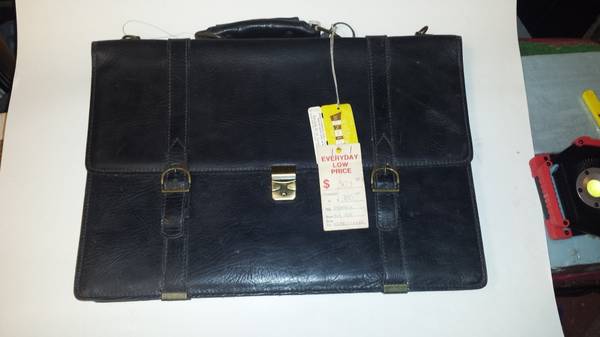 Vintage Renwick Attache Case Black Leather NWT 1