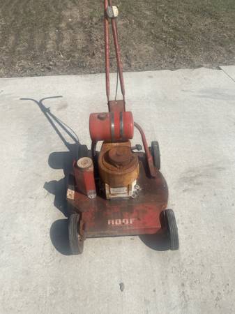 vintage roof push mower 1
