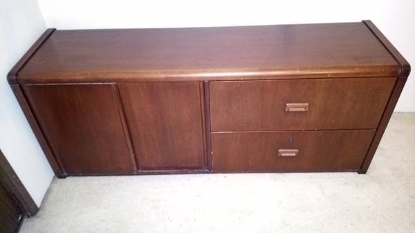 Solid Oak Credenza 1