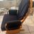 Comfortable Nursery Glider Rocking Chair – Solid Wood with Navy Cushions 2 thumbnail