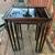 Elegant 3 Piece Set Of Mahogany And Glass Nesting Tables 1 thumbnail