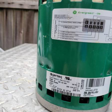 HVAC - Genteq ,5SME39SX L273 Evergreen Motor 1