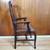 Vintage Walnut Queen Ann Back Accent Arm Chair with Leather Seat 5 thumbnail