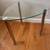 Table Glass Triangular Top w/3 (Metal Legs Chrome Plated?) 2 thumbnail