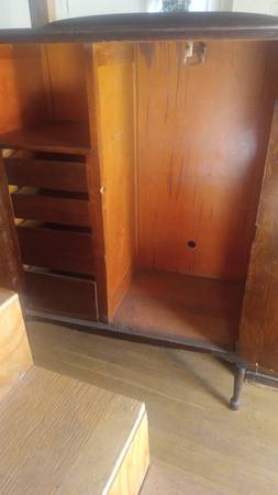 Wood Armoire Wardrobe Clothing Storage Dresser Drawers Closet Cabinet 1