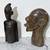2 BEAUTIFUL VINTAGE AFRICAN CARVINGS - MARBLE HEAD OF MAN & WOOD BUST 1 thumbnail