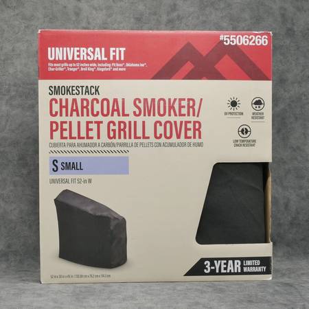 Universal Small Charcoal Smoker 52"x30”x45" Black Pellet Grill Cover 1
