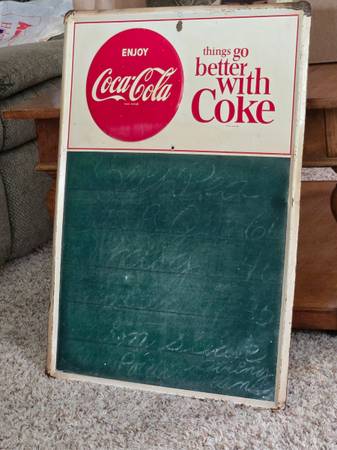 Vintage 1960s coca cola chalkboard sign 1