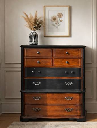 Refinished 8 Drawer Solid Wood dresser 1