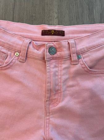 7 For All Mankind Pink Denim Shorts Youth 14 / XS 1
