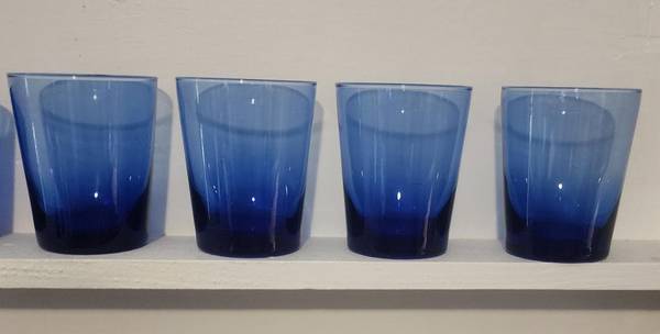 (4) Light Blue Translucent Juice Glasses 1