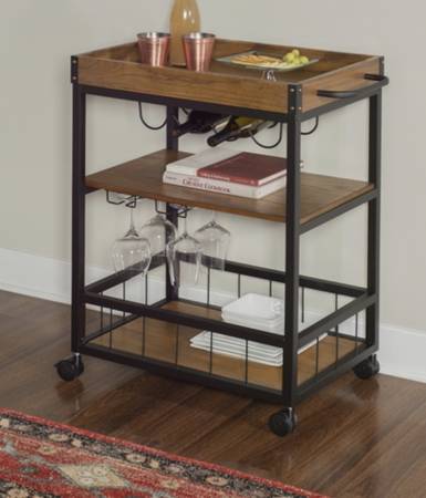 Eveline Solid Wood 3-Tier Kitchen Cart 1