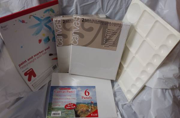 Painting canvases and supplies 1