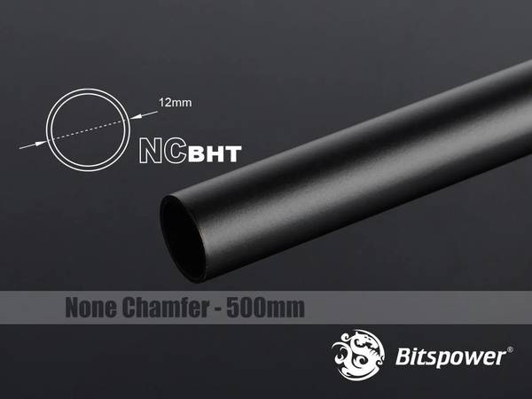 Bitspower None Chamfer Brass Hard Tubing OD12MM Carbon Black 500MM 1