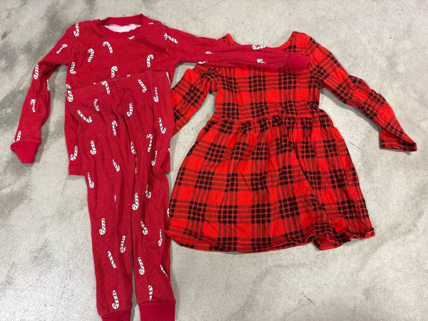 3t Christmas dress and jammies 1