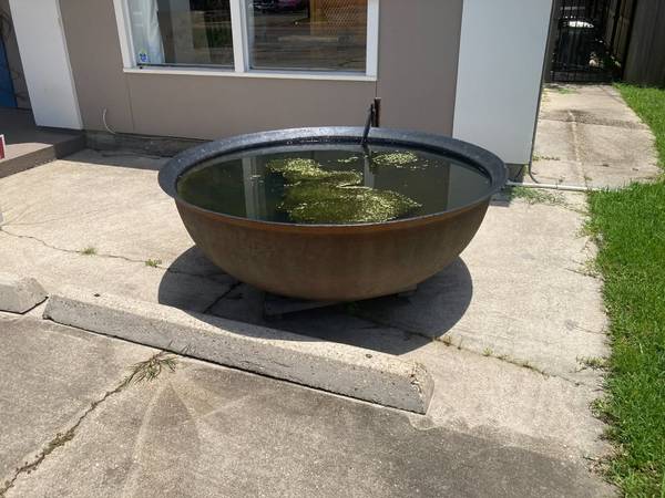 Antique Sugar Kettle, Syrup Kettle, Planter, Lawn Ornament, 6 foot" 1