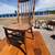 Solid Oak Harvest Table with center leg, 2 leaves, 6 Press-back Chairs 13 thumbnail