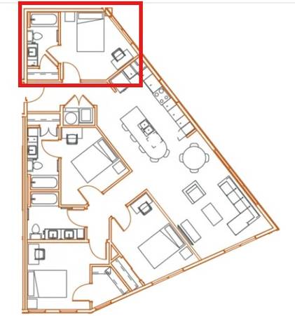 Relet at Point North.  Private Room and Bath.  $949 1