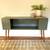 Mid-Century Modern Made Console, Green and Oak Colored Legs 1 thumbnail
