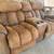 Matching Brown Leather Reclining Couch and Love Seat 9 thumbnail