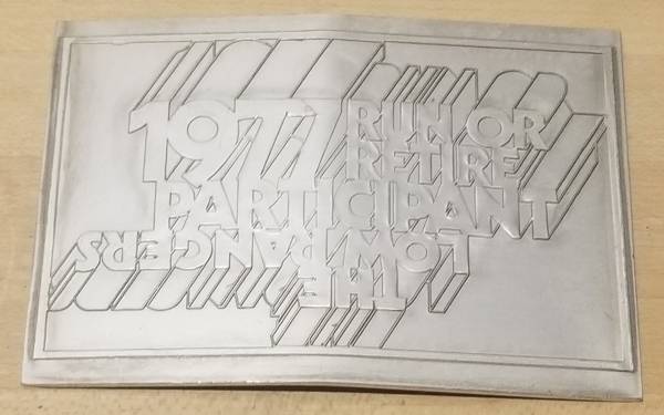 RARE 1977 “Run or Retire” Printing Plate – The Low Rangers Participant 1