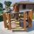 1984 Fredrick Ramond RETRO Brass and Walnut Pentagon Chandelier 2 thumbnail