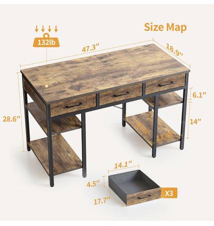 BEAUTIFUL RARE WOOD DESK MODERN 1
