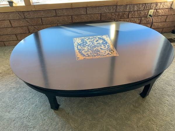 Asian black oval table 1