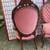 Pair of Vintage antique French Victorian rococo pink tufted rosewood a 9 thumbnail