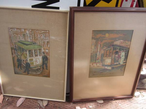 Two Vintage Lithographic Prints By Marion Cunningham of San Fr  1940's 1