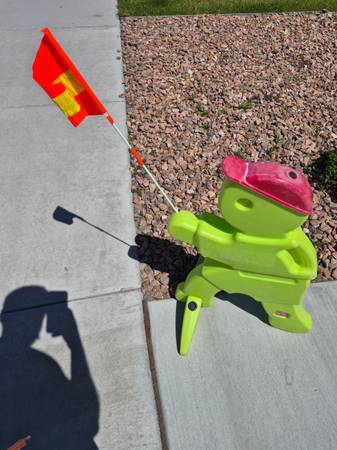 slow down sign w flag 1