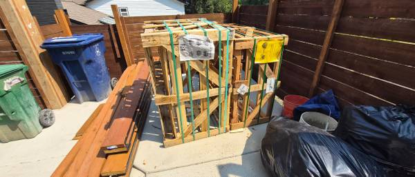 Free large pallet boxes, approximately 5' W x 5' L x 24" H 1
