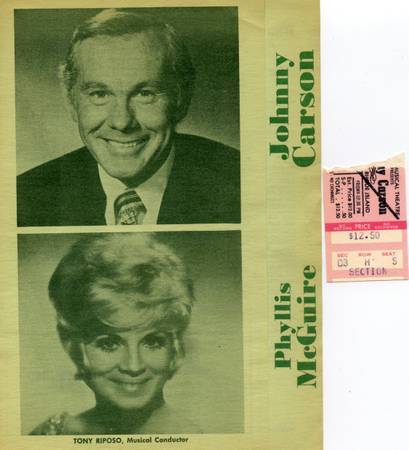 Johnny Carson Warwick Musical Theater Program Guide 1