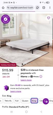 King metal box spring New 1