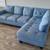 SECTIONAL SOFA with CHAISE~Upholstered Light Blue 2-Piece! 2 thumbnail