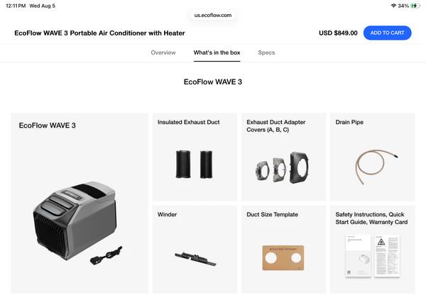 EcoFlow Wave 3 Portable Air Conditioner/Heater 1
