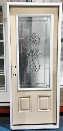 New 32" 3/4 Deco Glass RH Inswing Fiberglass Exterior Entry Door SG 1